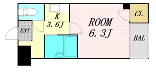 プレミアム福島【9階】の間取り