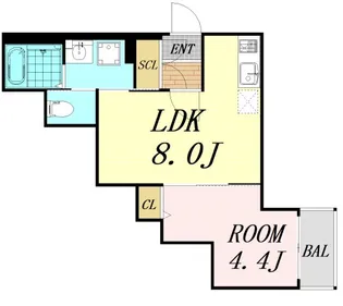 大阪府大阪市西淀川区大和田6丁目【アパート】の間取り