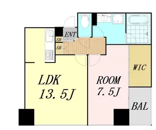 大阪府大阪市西区北堀江1丁目【マンション】の間取り