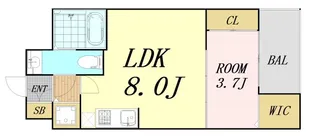 SERENiTE北浜【6階】の間取り