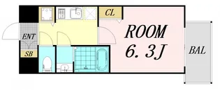ゼオン大阪EAST【9階】の間取り