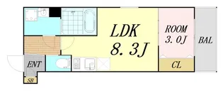 ジーメゾン姫島【3階】の間取り