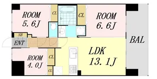 大阪府大阪市北区大淀中5丁目【マンション】の間取り