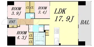 スプランディッド梅田グランノース【5階】の間取り