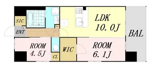 スプランディッド梅田グランノース【10階】の間取り