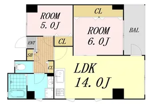 大阪府大阪市福島区吉野5丁目【マンション】の間取り