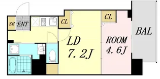 ヴィラ セレーノ玉造本町【13階】の間取り