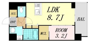エスリードレジデンス梅田クラスシティ【6階】の間取り