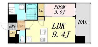 大阪府大阪市城東区東中浜9丁目【マンション】の間取り