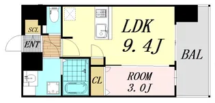 大阪府大阪市城東区東中浜9丁目【マンション】の間取り