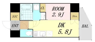 大阪府大阪市浪速区日本橋東1丁目【マンション】の間取り