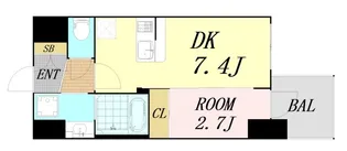 セレニテ日本橋エクラ【7階】の間取り