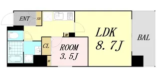 1LDKの間取り画像