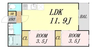 Villa 41 YAMATE SUITA【1階】の間取り