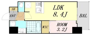 ソルテラスOSAKA緑橋クレアスト【4階】の間取り