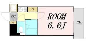 プレサンス難波WEST【6階】の間取り