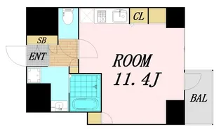 ルーセントオーデン難波【3階】の間取り