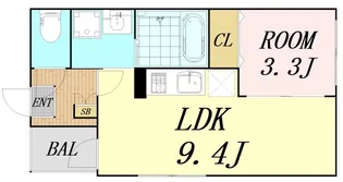 クオッカ都島【1階】の間取り