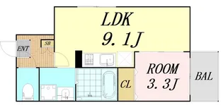 1LDKの間取り画像