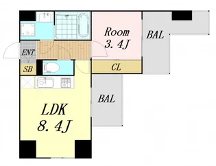 大阪府大阪市淀川区西中島6丁目【マンション】の間取り
