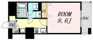 大阪府大阪市中央区馬場町【マンション】の間取り