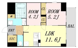 2LDKの間取り画像