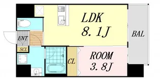 大阪府大阪市西淀川区御幣島2丁目【マンション】の間取り
