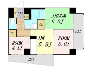 第一玉造マンション【9階】の間取り