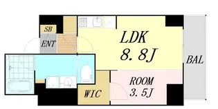 シーズンフラッツ靭本町【7階】の間取り