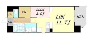 セレニテフラン谷町四丁目【3階】の間取り