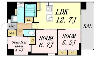 大阪府大阪市北区天満1丁目【マンション】の間取り