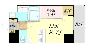 AFFLUENCE難波EAST【10階】の間取り