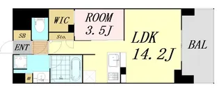 セントリヴィエ大阪梅田【6階】の間取り