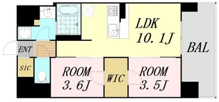 大阪府大阪市西区新町4丁目【マンション】の間取り