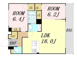 大阪府大阪市東淀川区東中島1丁目【マンション】の間取り