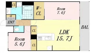 セノアタワー新大阪【15階】の間取り