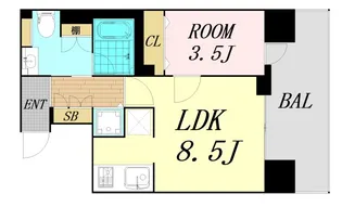 PHOENIX北堀江【11階】の間取り