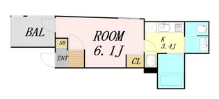 1Kの間取り画像
