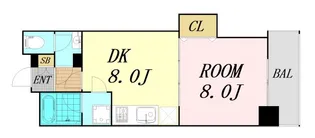 ロジュマン浪速【5階】の間取り