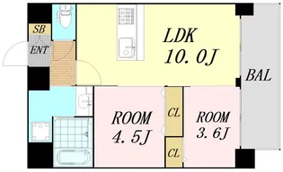 プレサンス東三国エンブレイス【13階】の間取り