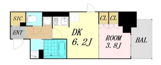 1DKの間取り画像