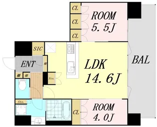 Noire北堀江【5階】の間取り