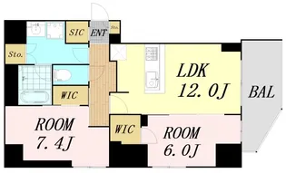 2LDKの間取り画像