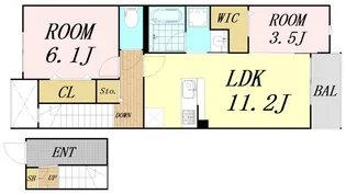コート・ド・ボーヌ深江南南棟【3階】の間取り