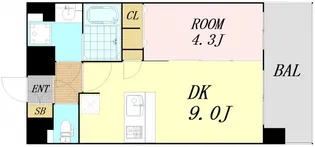 プレサンス難波セレクト【11階】の間取り