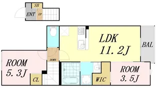 コート・ド・ボーヌ深江南南棟【2階】の間取り