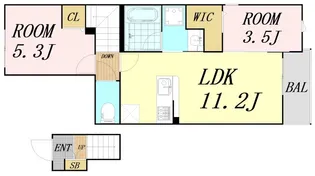 コート・ド・ボーヌ深江南南棟【2階】の間取り