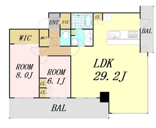 グランドメゾン新梅田タワー THE CLUB RESIDENCE【44階】の間取り