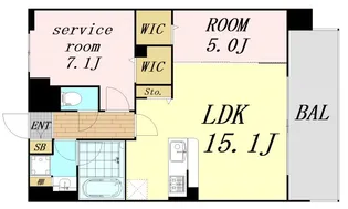 メゾンドボヌール弁天町【1階】の間取り