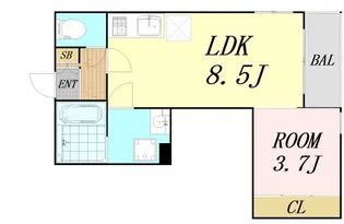 大阪府大阪市東淀川区相川2丁目【アパート】の間取り